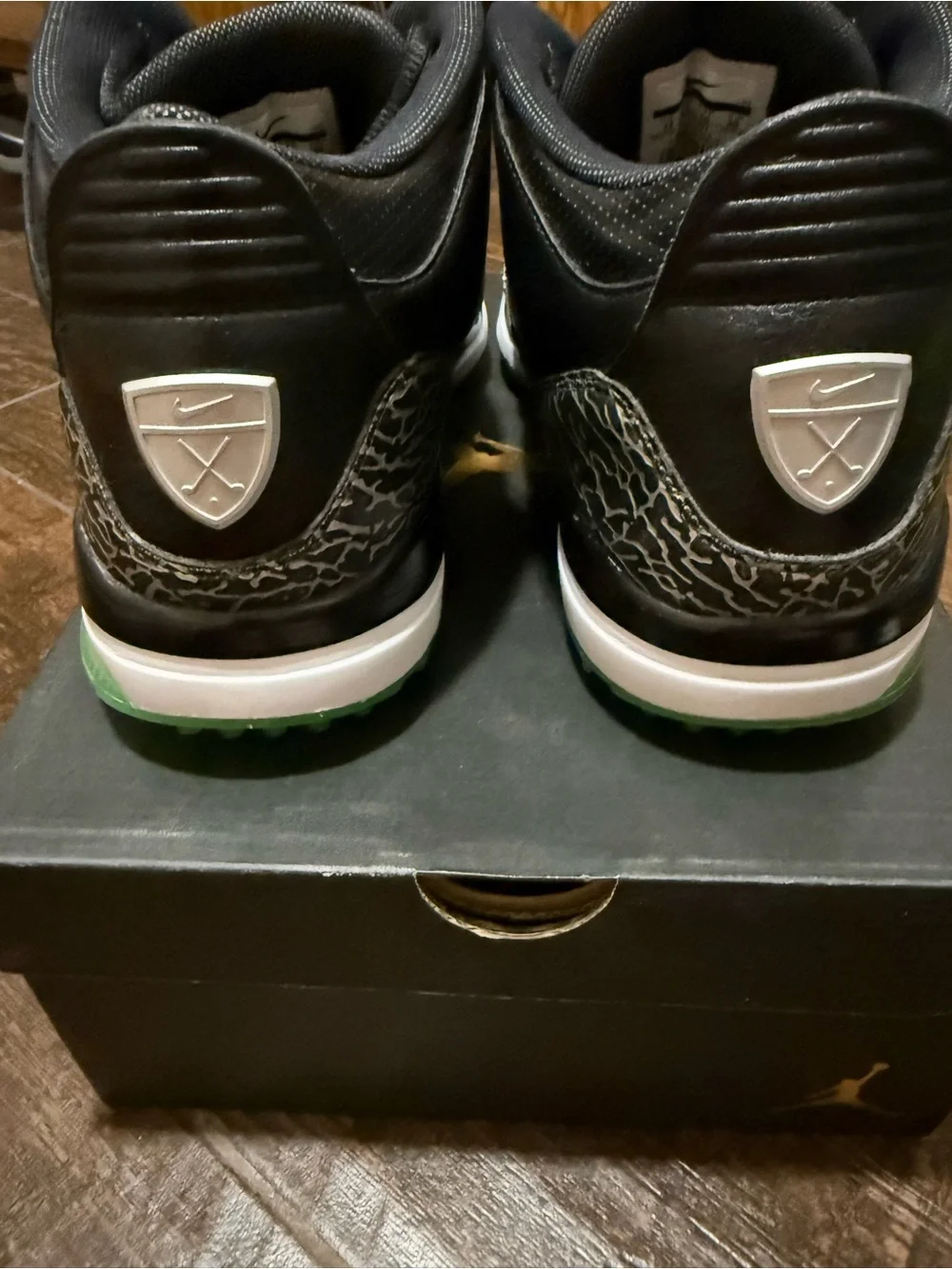 Nike Air Jordan Retro 3 G “Green Glow’s”, men’s size 12 golf shoes.